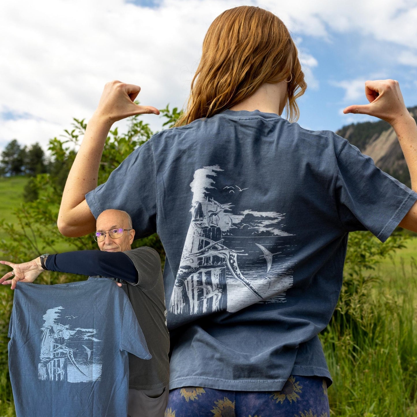 Busy Seaway Skies Tshirt by Gary