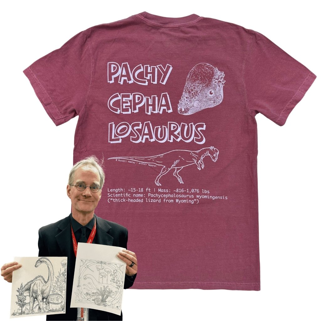 Pachycephalosaurus Tee by Russell - ArtFair Apparel