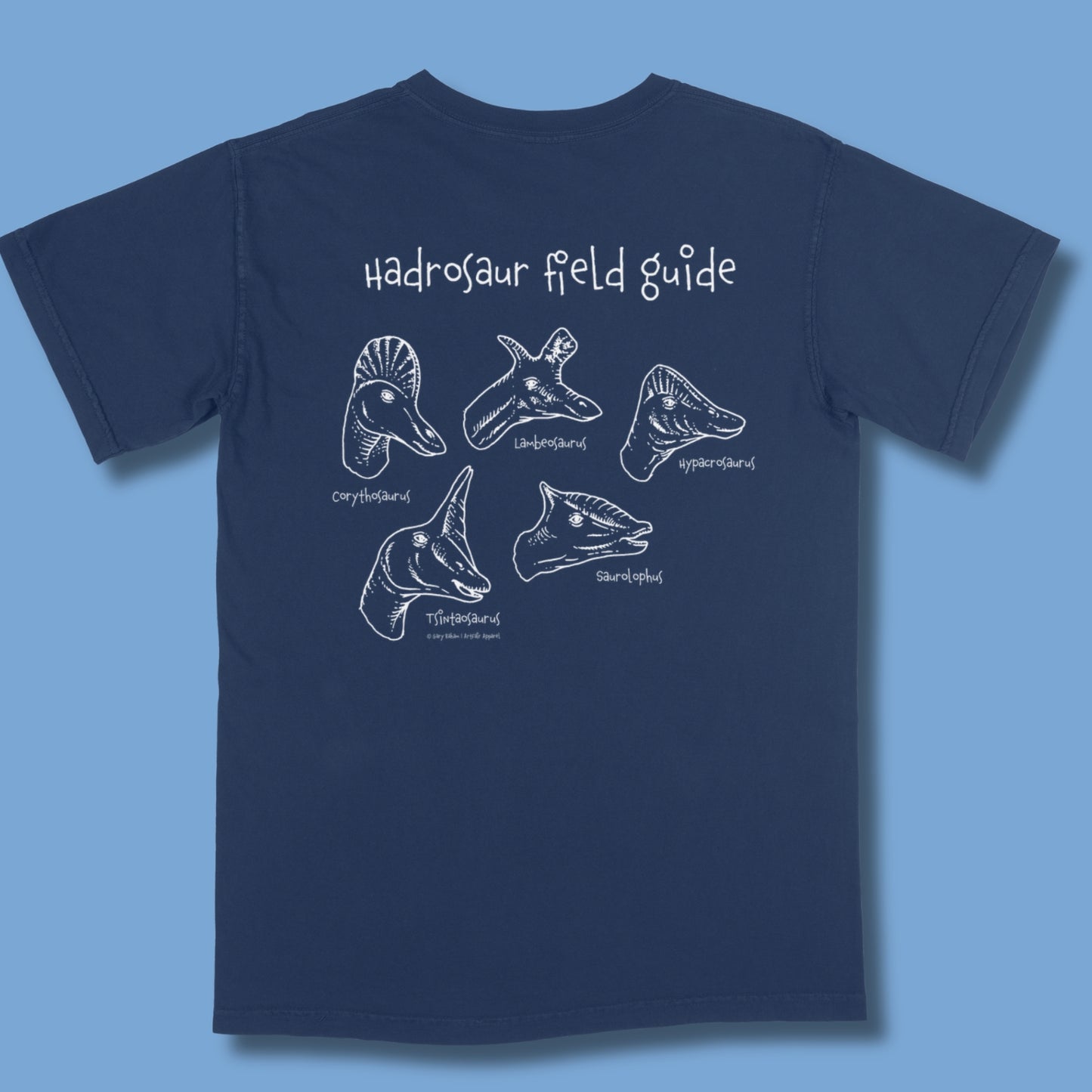 Hadrosaur Field Guide Tshirt by Gary *LIMITED EDITION TEE #020* (made to order, shipping out late July to early August)