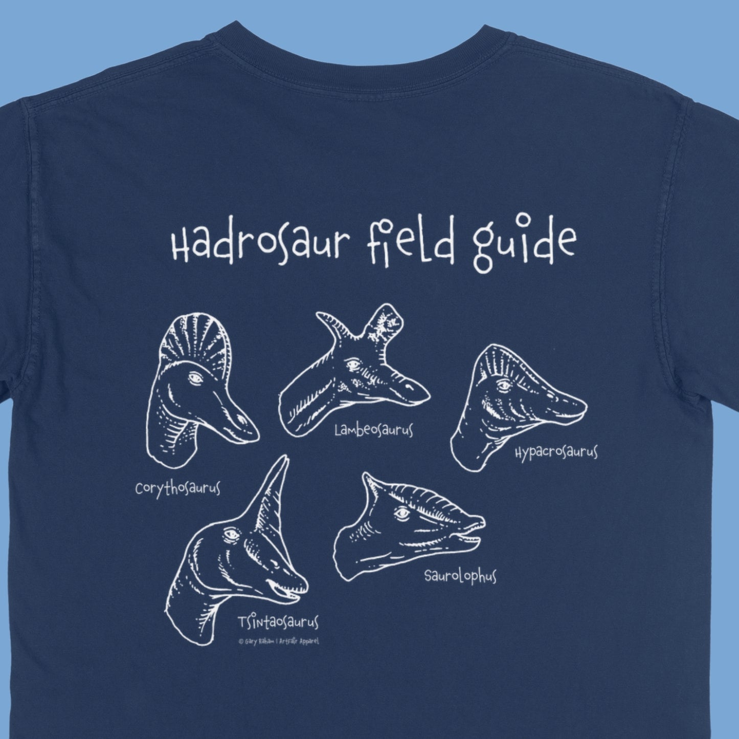 Hadrosaur Field Guide Tshirt by Gary *LIMITED EDITION TEE #020* (made to order, shipping out late July to early August)