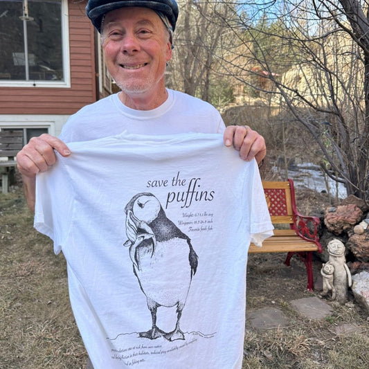 Save the Puffins! Tee by Jonathan Machen - ArtFair Apparel