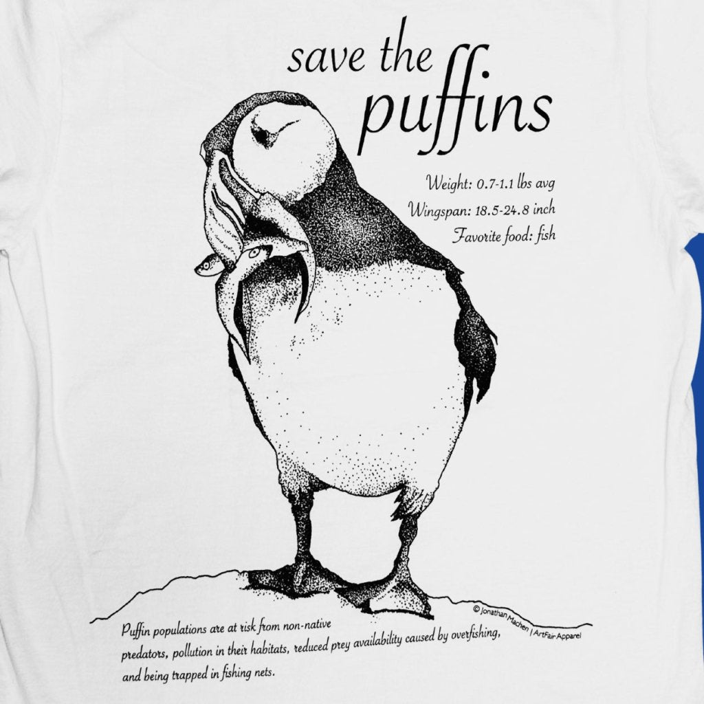 Save the Puffins! Tee by Jonathan Machen - ArtFair Apparel