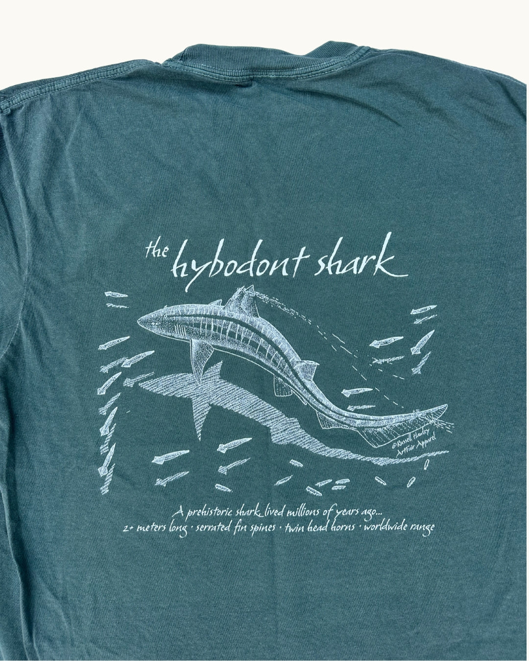 Prehistoric Shark Tshirt by Russell *LIMITED EDITION TEE #022* (made to order, shipping out late Aug to early Sept)