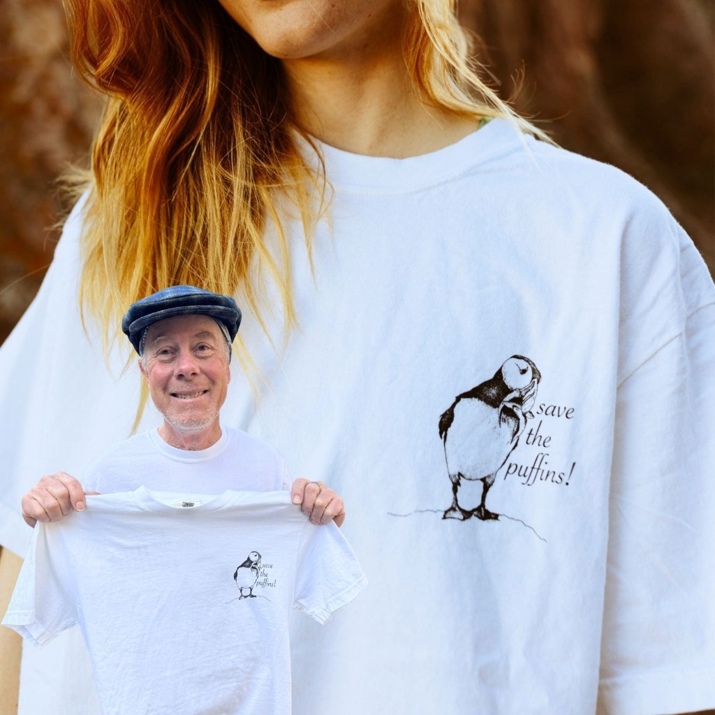Save the Puffins! Tee by Jonathan Machen - ArtFair Apparel