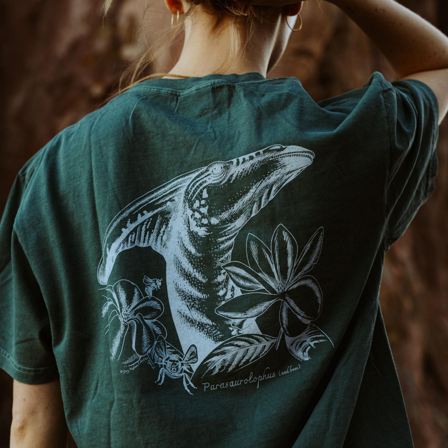 Parasaurolophus (and bees) tee by Gary