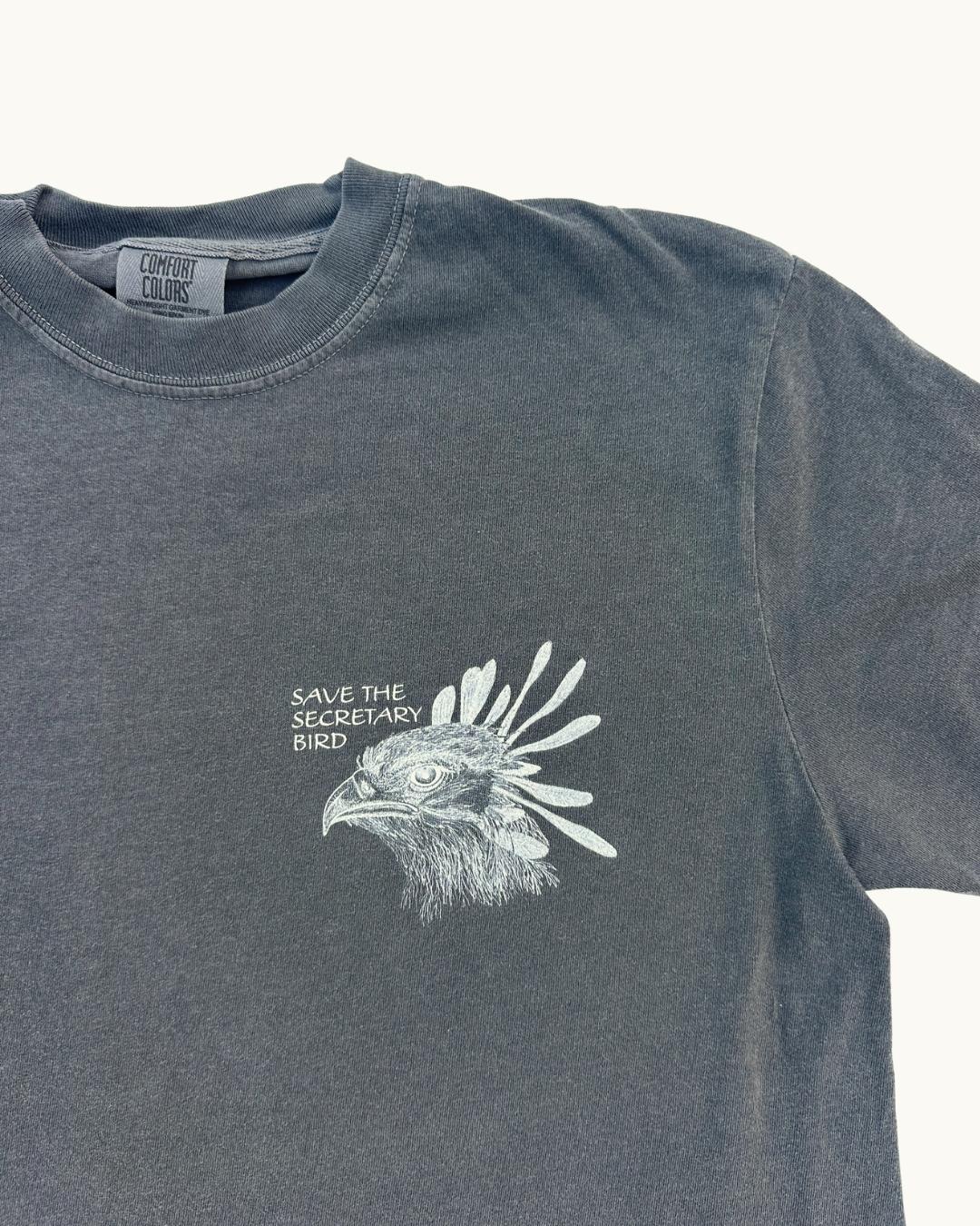 Save the Secretary Bird Tshirt by Reno *LIMITED EDITION TEE #023* (made to order, shipping out late Sept to early Oct)